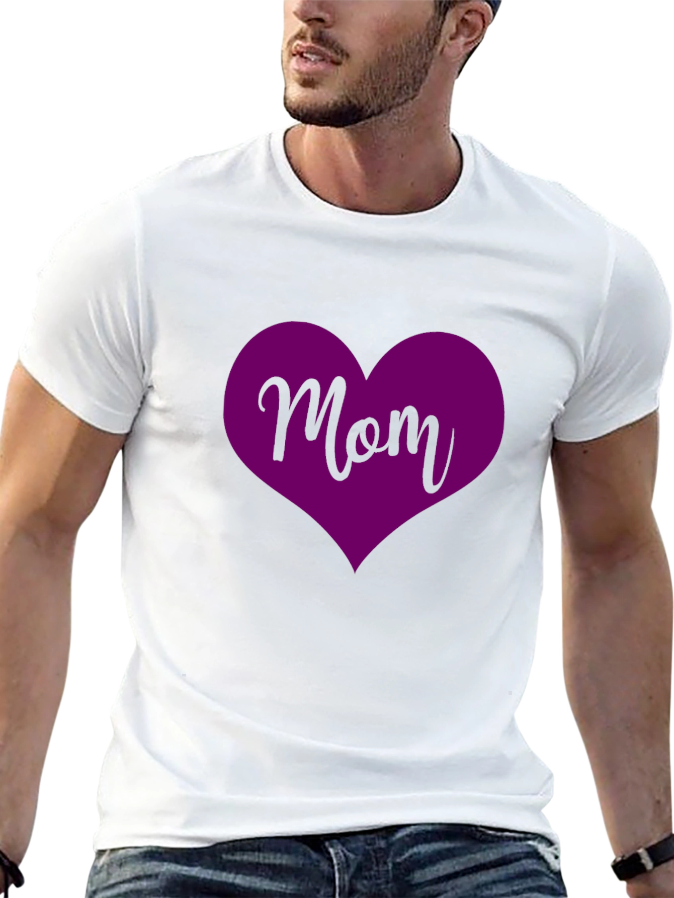 Mom Heart T-Shirt - Black Stylish and Comfortable
