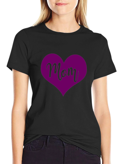 Mom Heart T-Shirt - Black Stylish and Comfortable