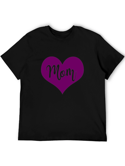 Mom Heart T-Shirt - Black Stylish and Comfortable