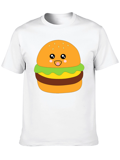 Kawaii Burger Graphic Tee - Unisex Black T-Shirt