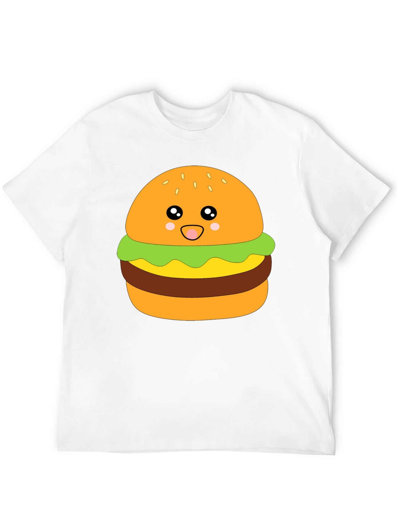 Kawaii Burger Graphic Tee - Unisex Black T-Shirt