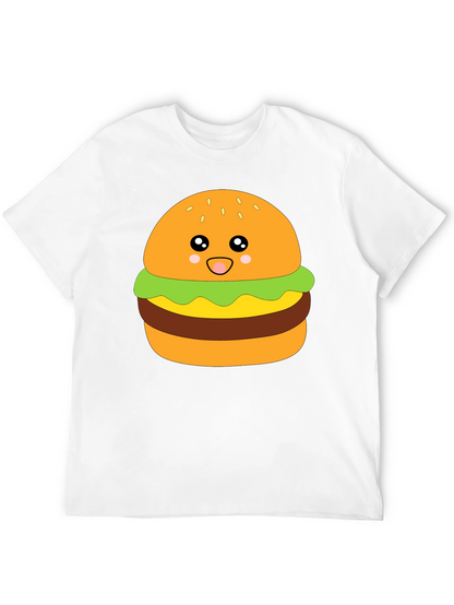 Kawaii Burger Graphic Tee - Unisex Black T-Shirt