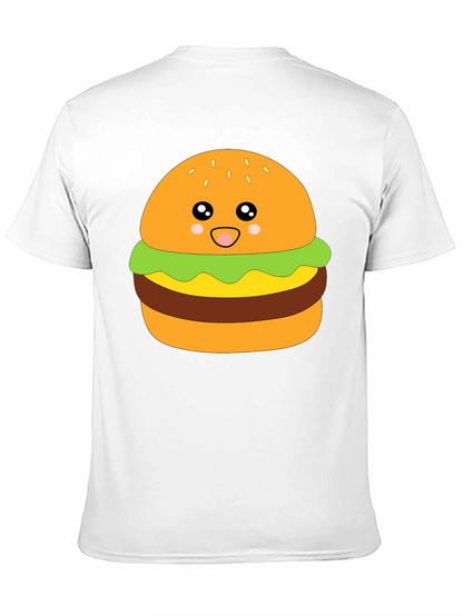 Kawaii Burger Graphic Tee - Unisex Black T-Shirt