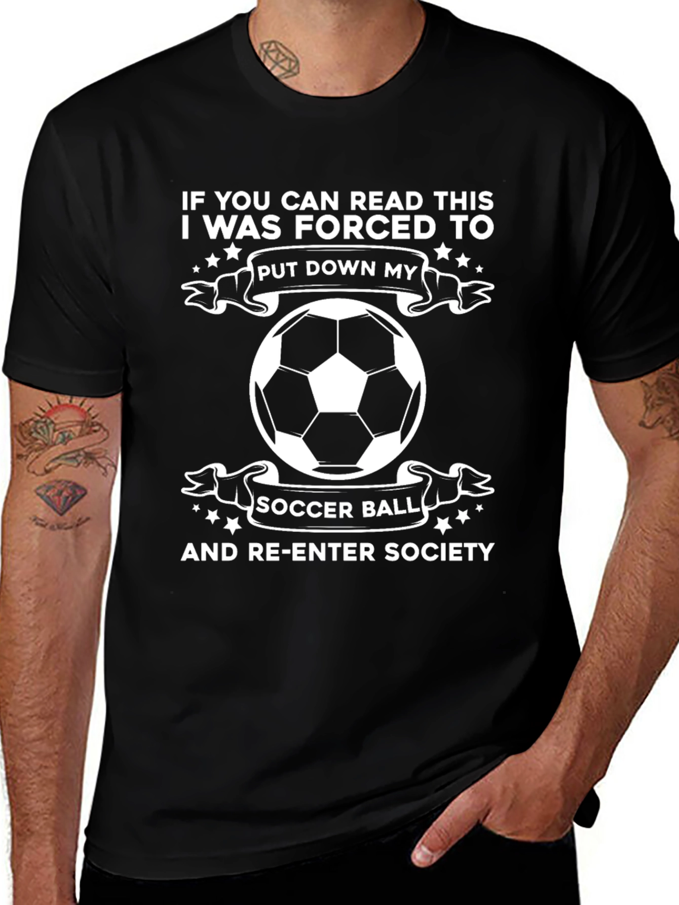 Funny Soccer Ball T-Shirt: Re-Enter Society Tee