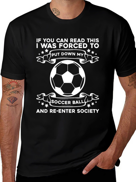 Funny Soccer Ball T-Shirt: Re-Enter Society Tee