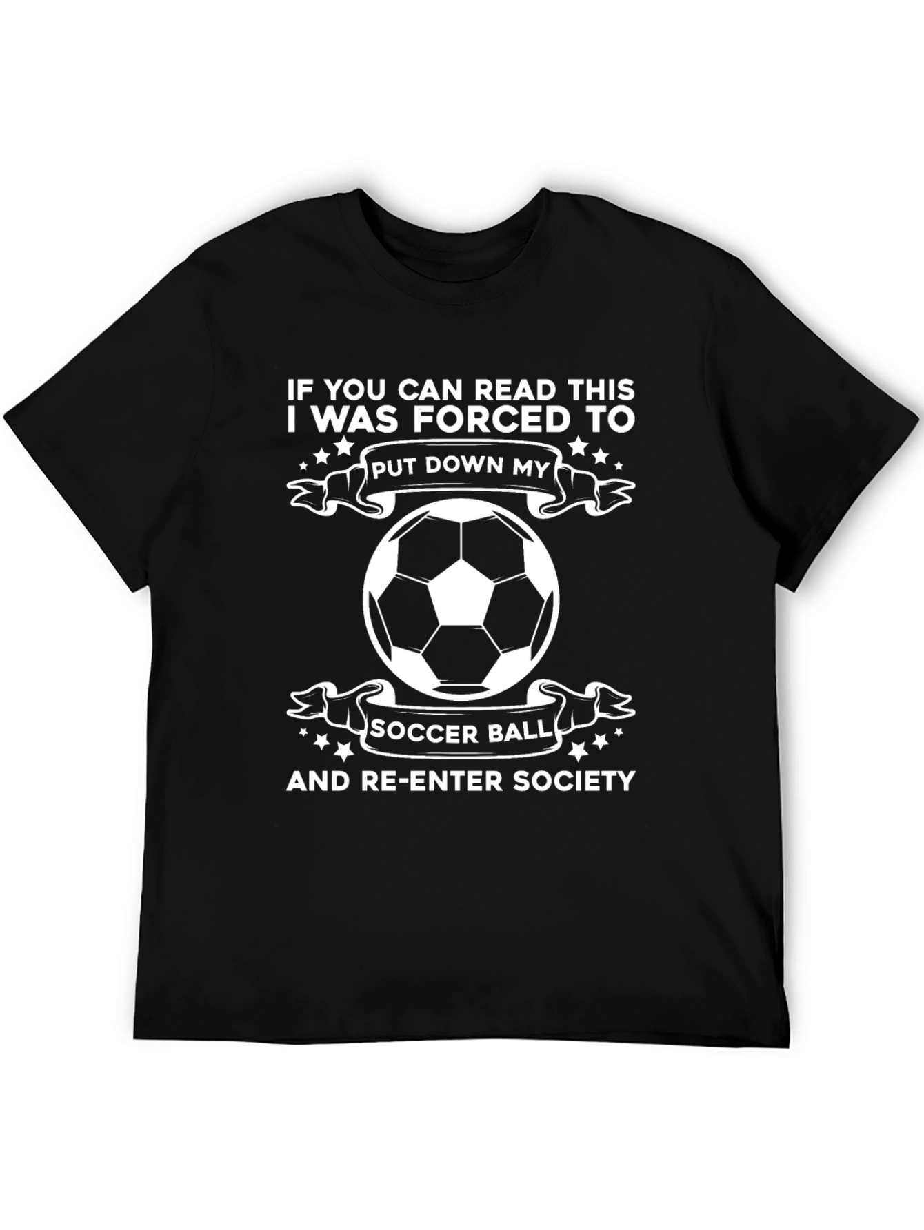 Funny Soccer Ball T-Shirt: Re-Enter Society Tee