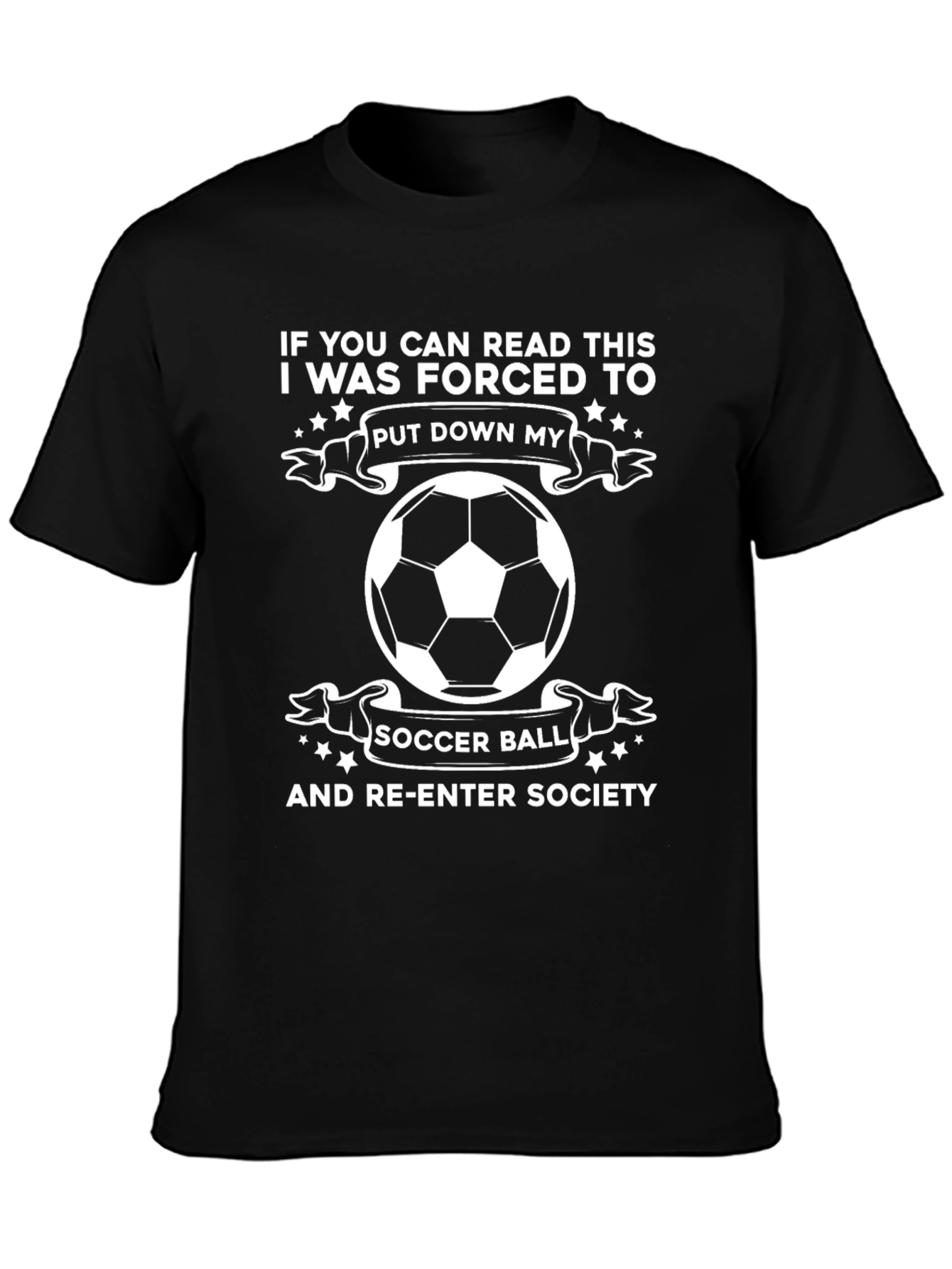 Funny Soccer Ball T-Shirt: Re-Enter Society Tee
