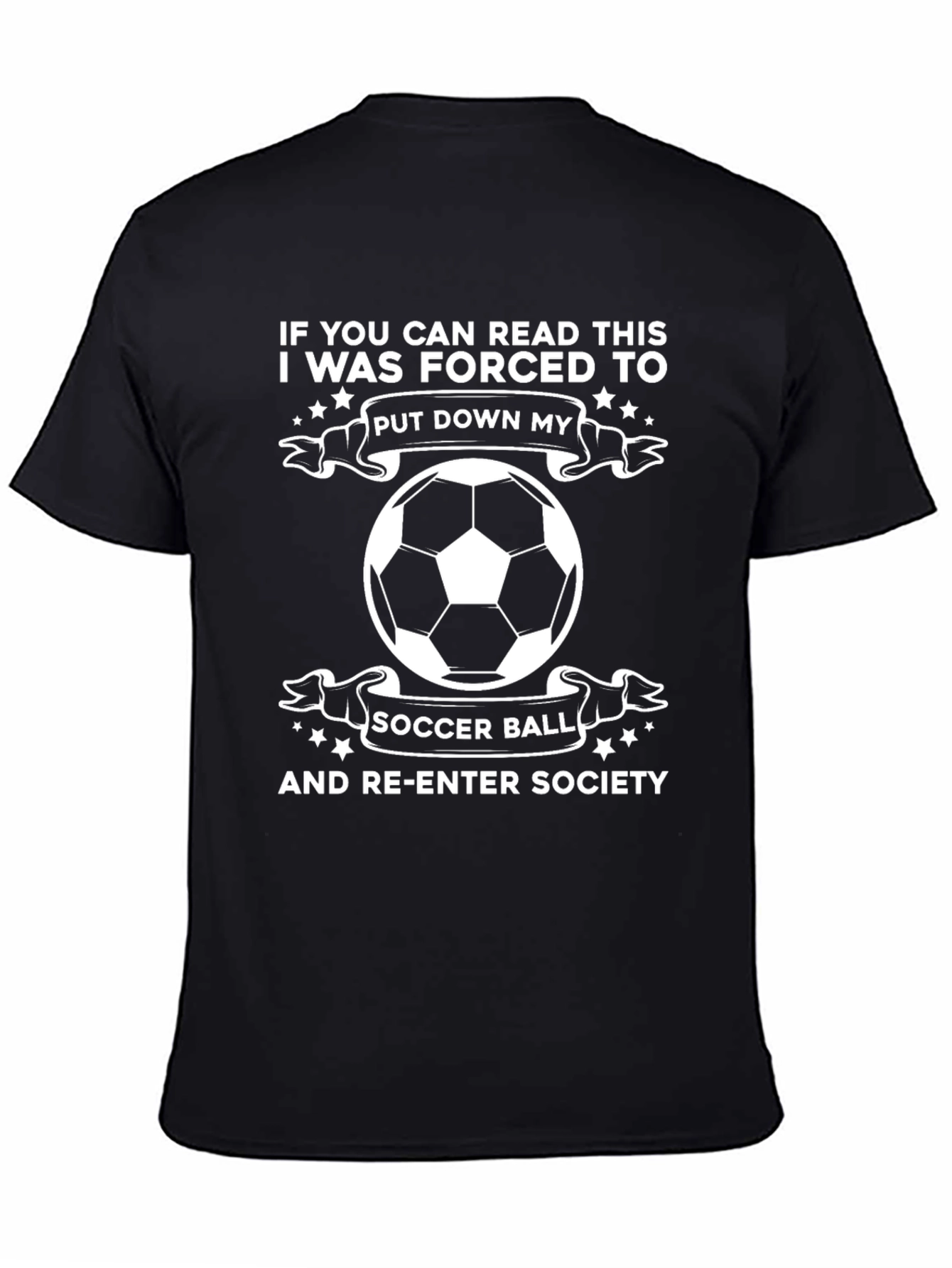 Funny Soccer Ball T-Shirt: Re-Enter Society Tee