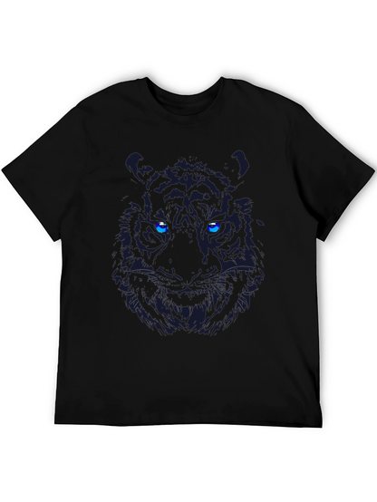 Black Tiger Graphic Tee - Bold Eye-Catching Design