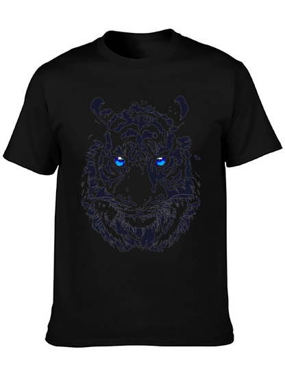 Black Tiger Graphic Tee - Bold Eye-Catching Design
