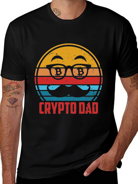 Crypto Dad Bitcoin Graphic T-Shirt - Cool Bitcoin Lover Gift