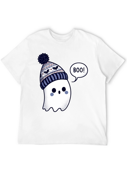 Cute Ghost in Beanie T-Shirt - Halloween Style