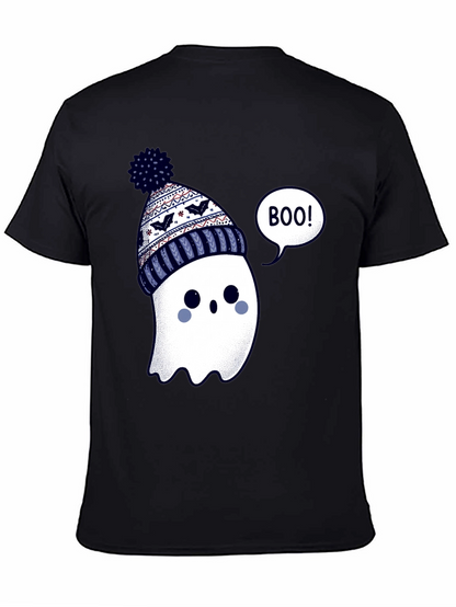 Cute Ghost in Beanie T-Shirt - Halloween Style