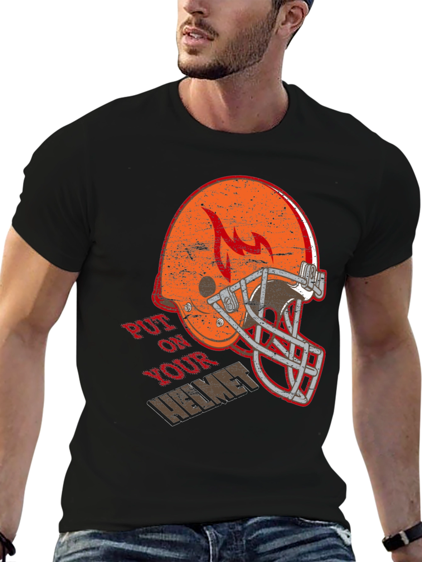 Put On Your Helmet Graphic T-Shirt