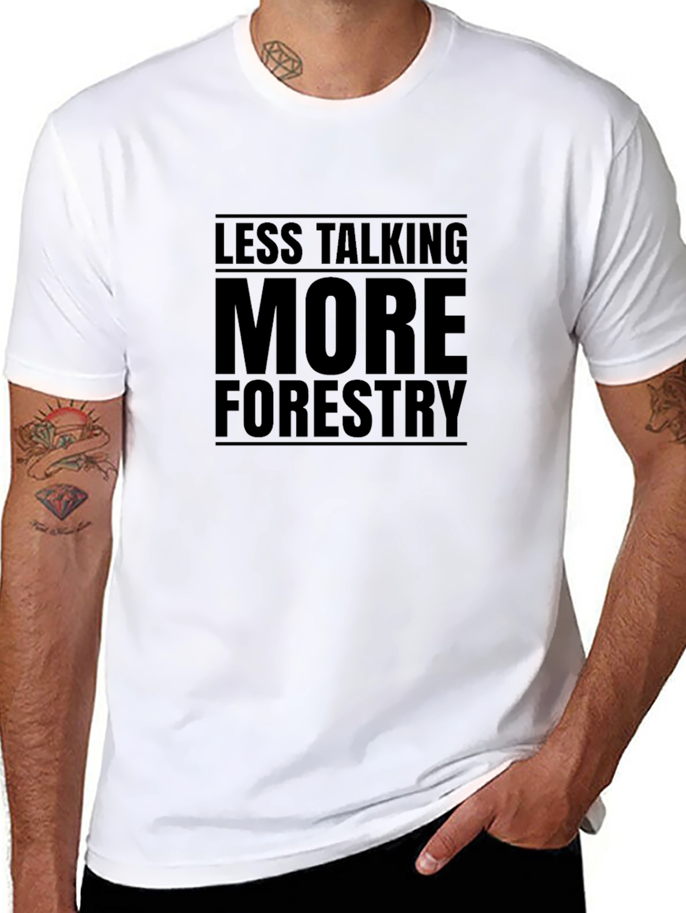Less Talking More Forestry Black T-Shirt