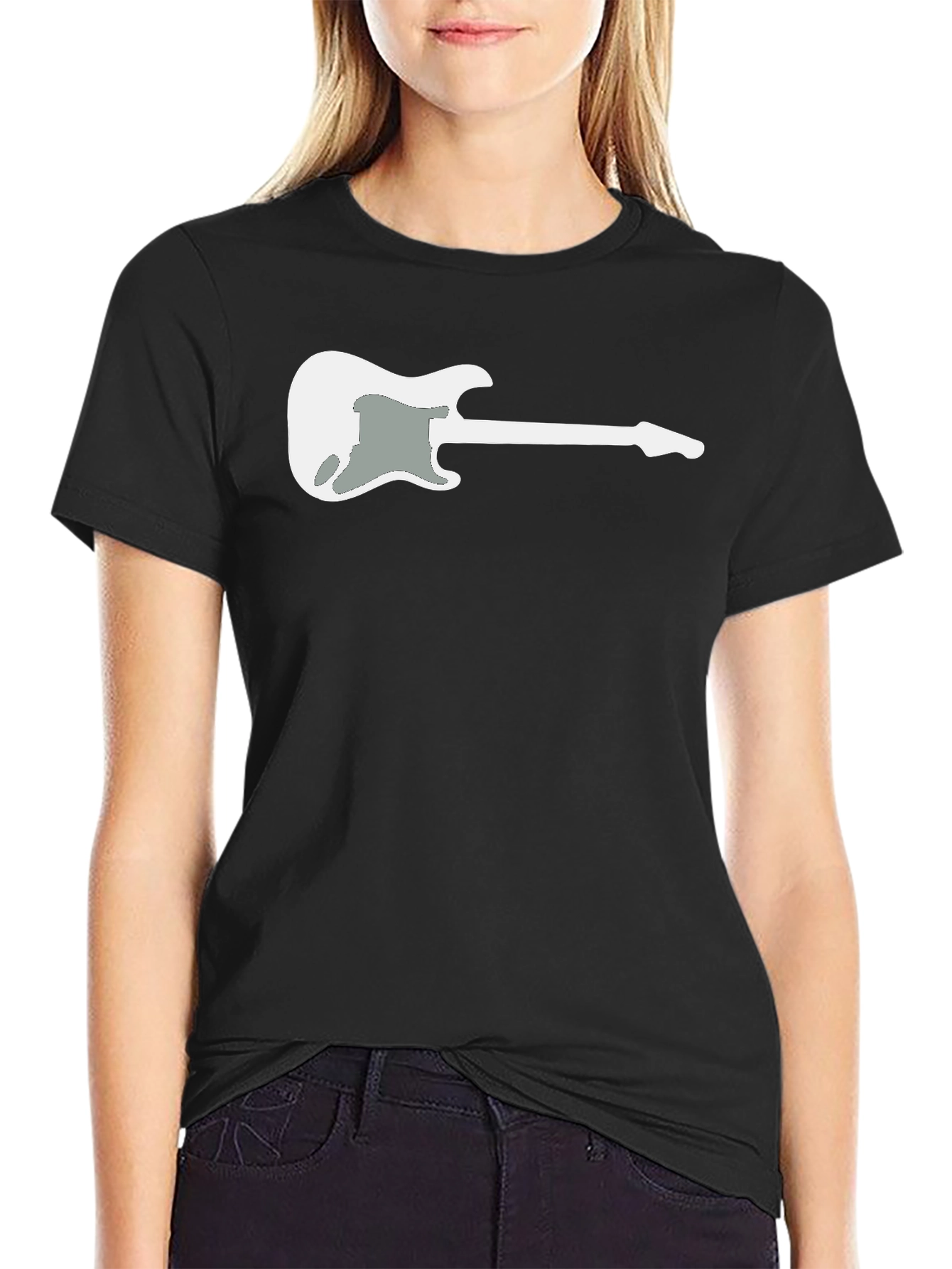 Guitar Graphic Tee - Black Casual Comfort
