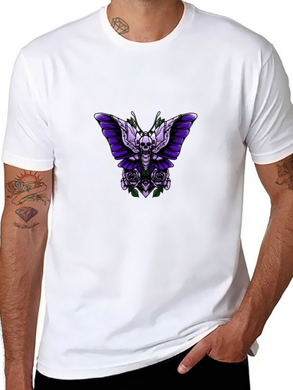 Skull Butterfly Graphic Tee - Edgy Style
