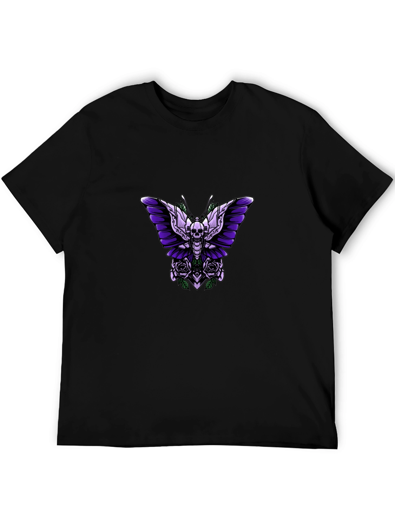 Skull Butterfly Graphic Tee - Edgy Style