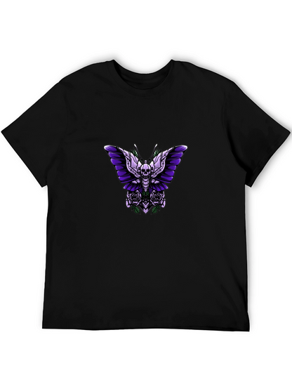 Skull Butterfly Graphic Tee - Edgy Style