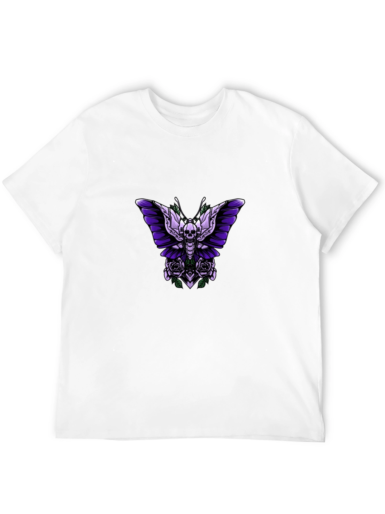 Skull Butterfly Graphic Tee - Edgy Style