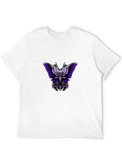 Skull Butterfly Graphic Tee - Edgy Style