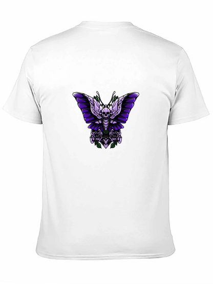 Skull Butterfly Graphic Tee - Edgy Style
