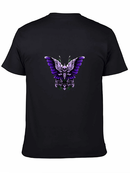 Skull Butterfly Graphic Tee - Edgy Style