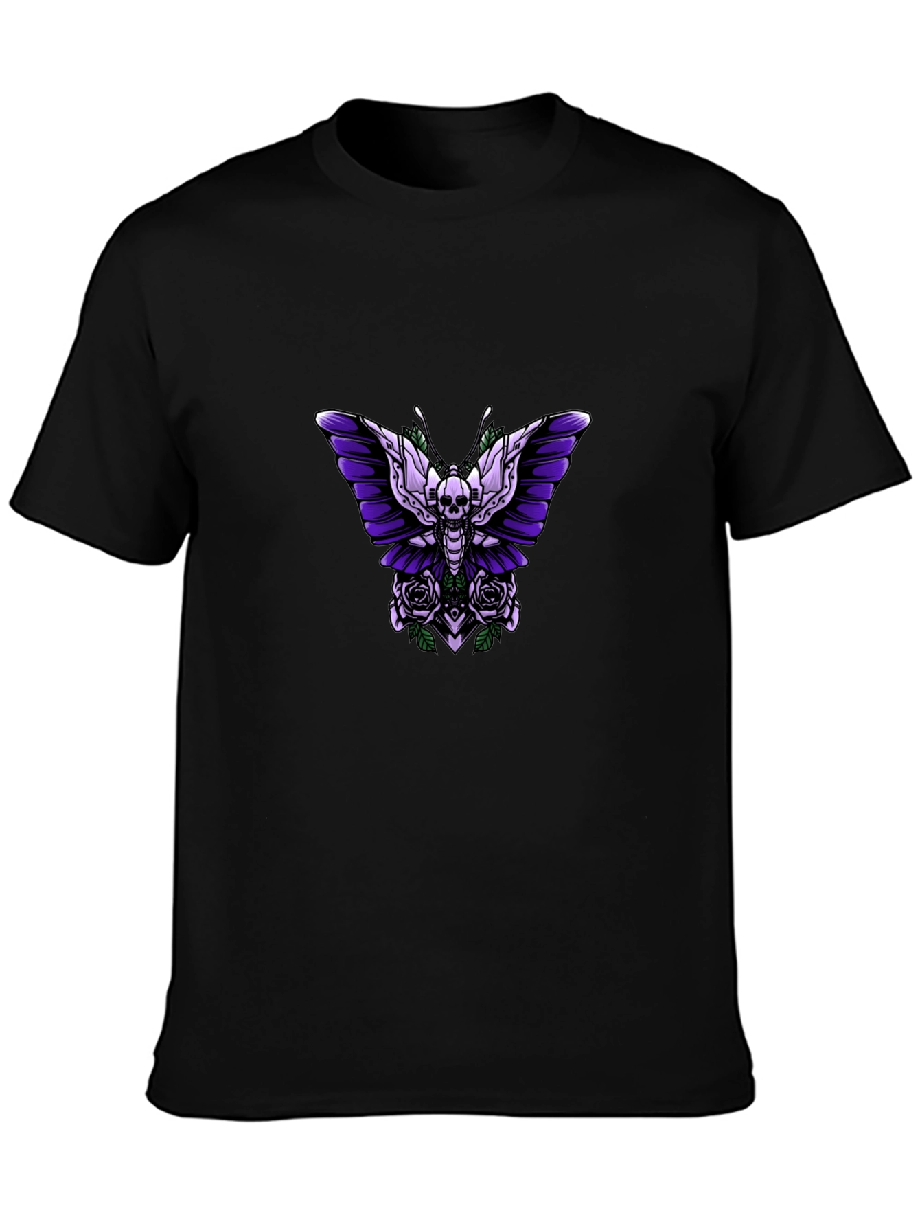 Skull Butterfly Graphic Tee - Edgy Style
