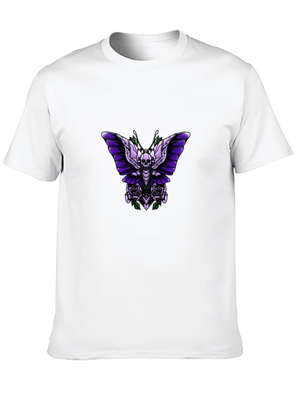 Skull Butterfly Graphic Tee - Edgy Style