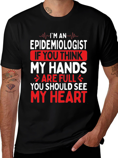 Epidemiologist Heart Graphic T-Shirt - Black