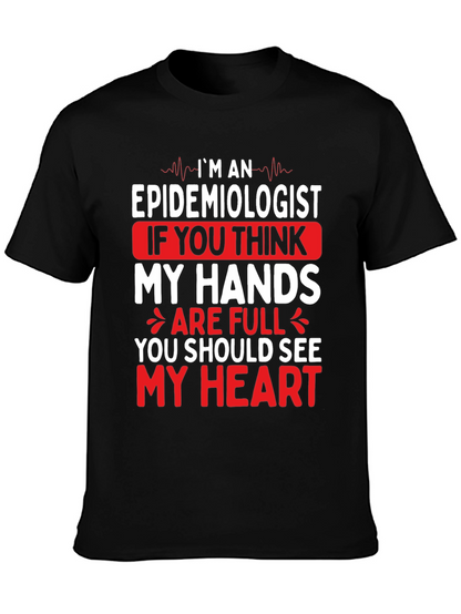 Epidemiologist Heart Graphic T-Shirt - Black