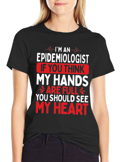 Epidemiologist Heart Graphic T-Shirt - Black