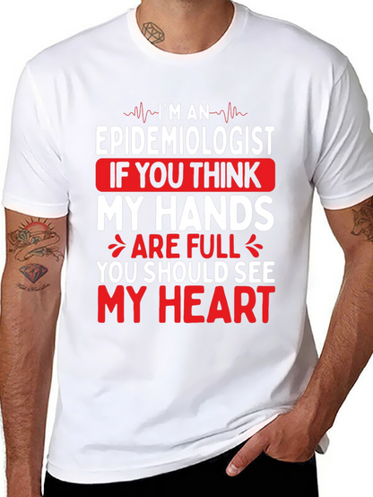 Epidemiologist Heart Graphic T-Shirt - Black