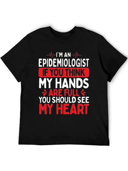 Epidemiologist Heart Graphic T-Shirt - Black