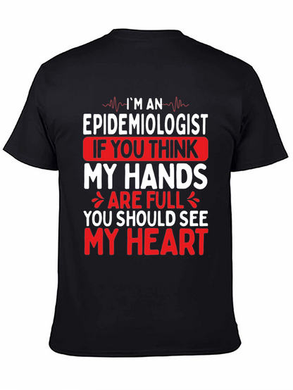 Epidemiologist Heart Graphic T-Shirt - Black