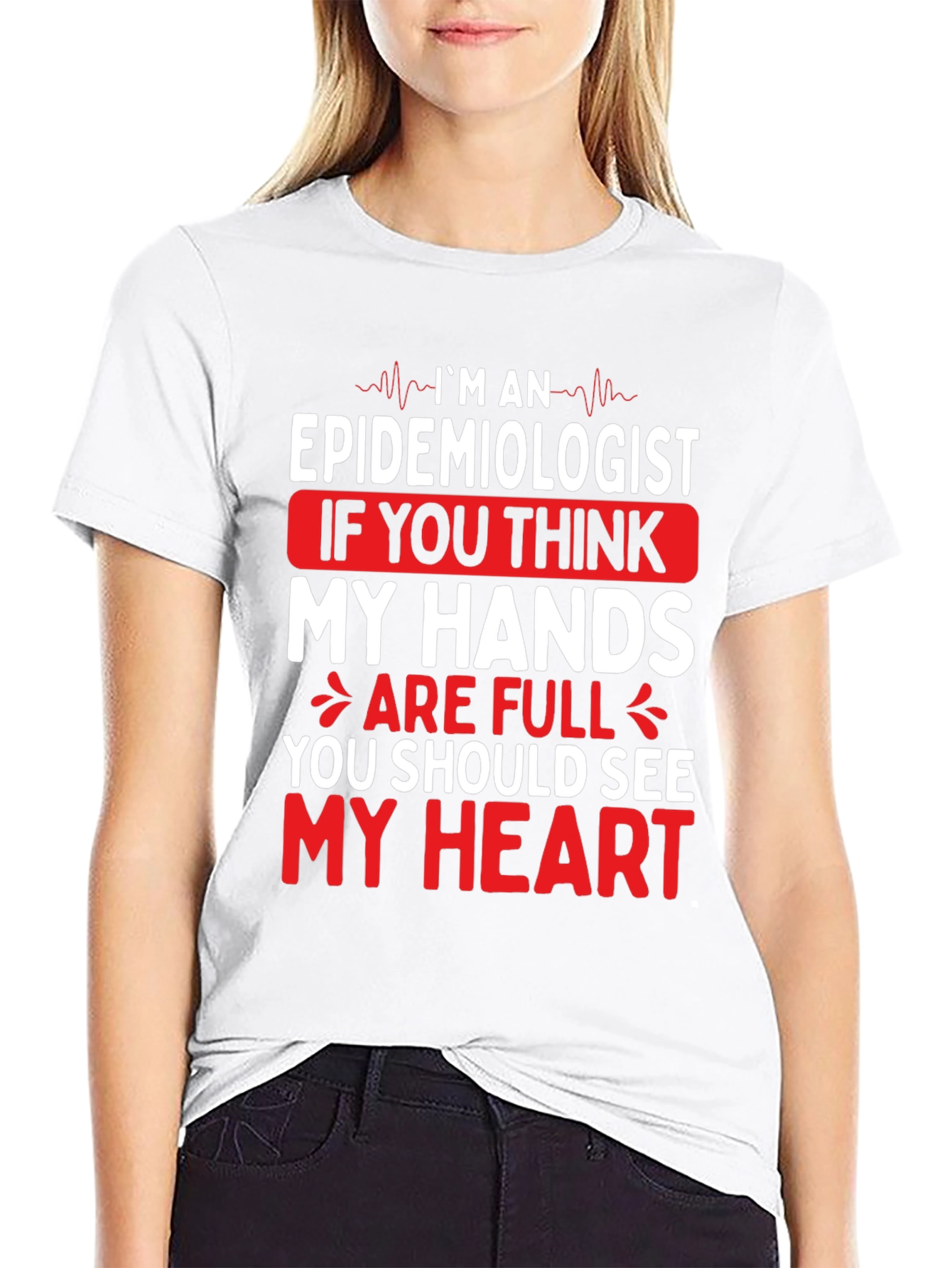 Epidemiologist Heart Graphic T-Shirt - Black