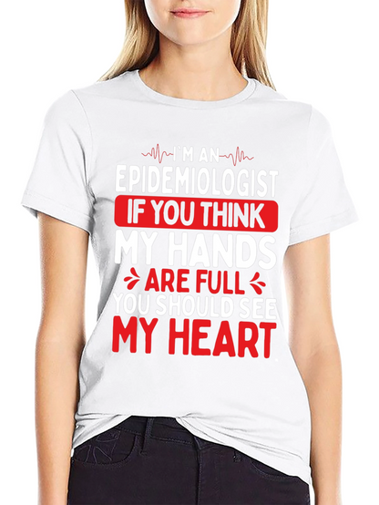 Epidemiologist Heart Graphic T-Shirt - Black