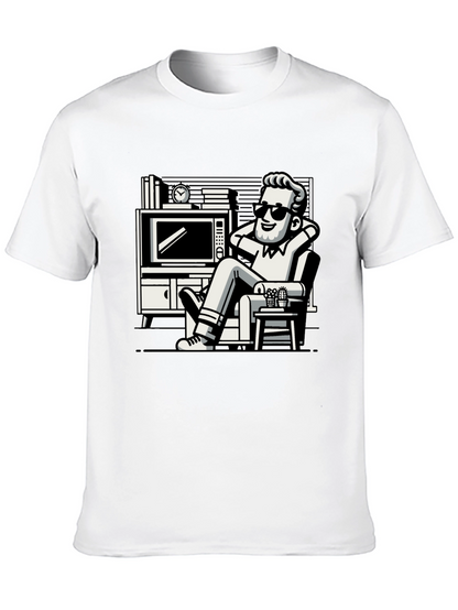 Relaxing Man Cartoon Graphic T-Shirt