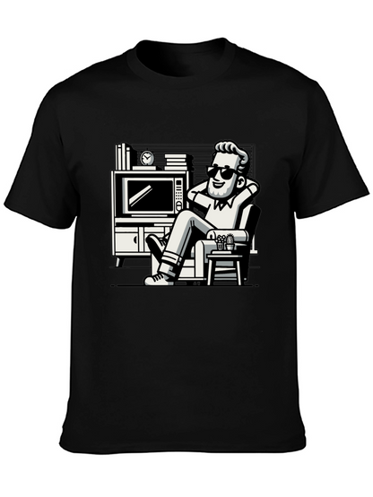 Relaxing Man Cartoon Graphic T-Shirt