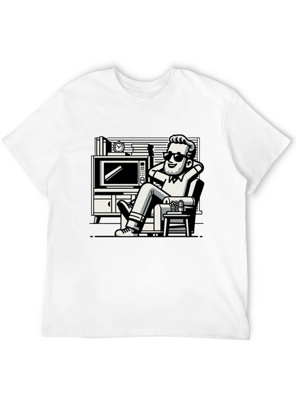 Relaxing Man Cartoon Graphic T-Shirt