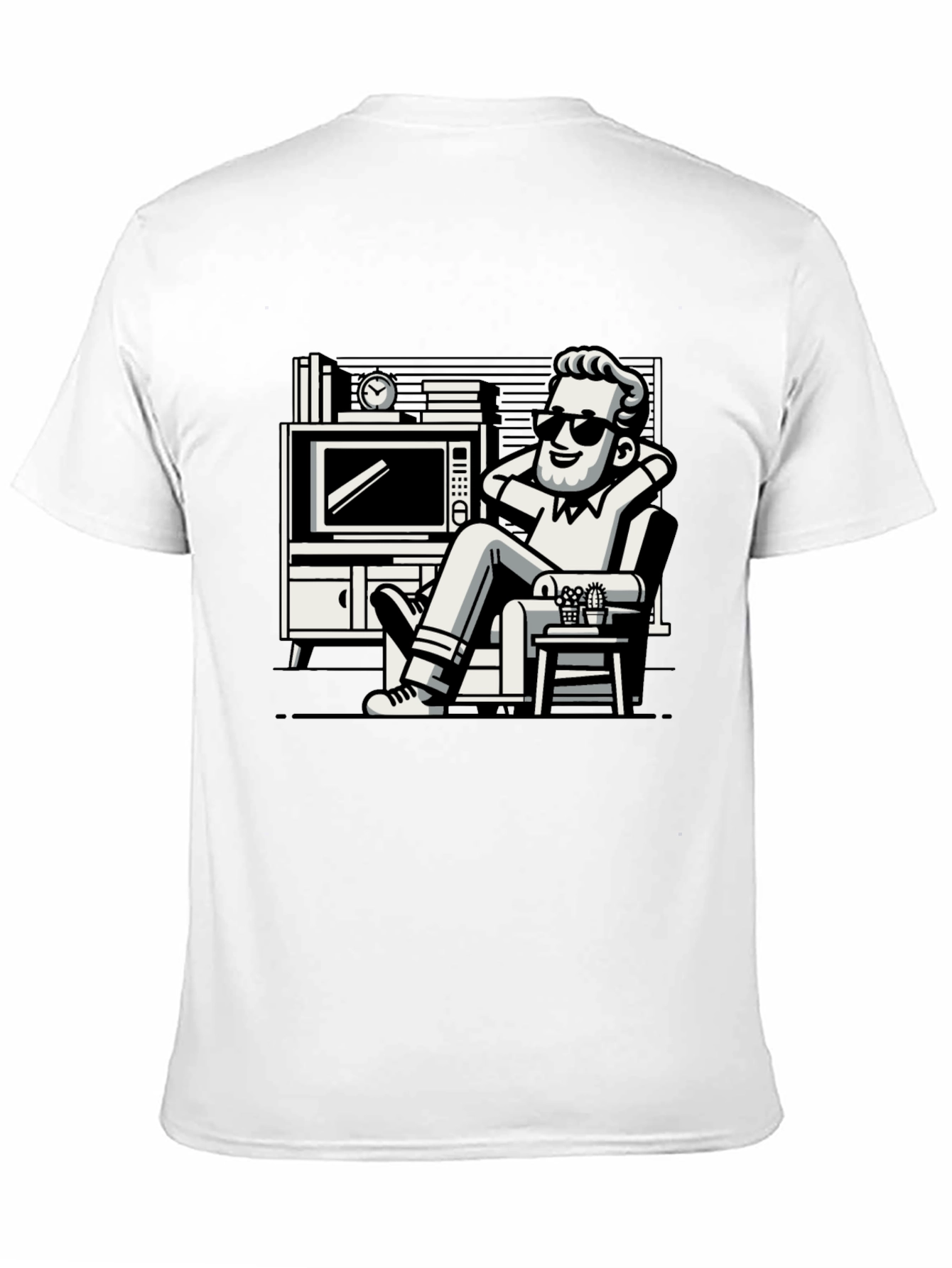 Relaxing Man Cartoon Graphic T-Shirt