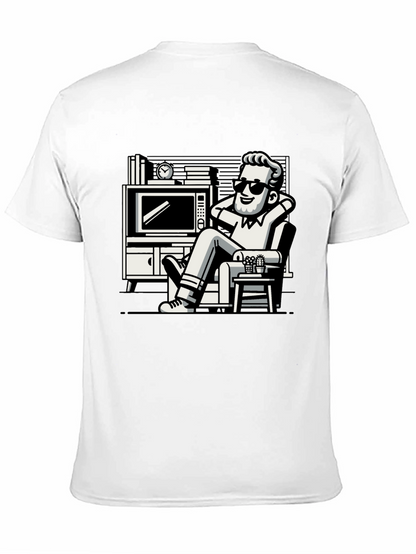 Relaxing Man Cartoon Graphic T-Shirt