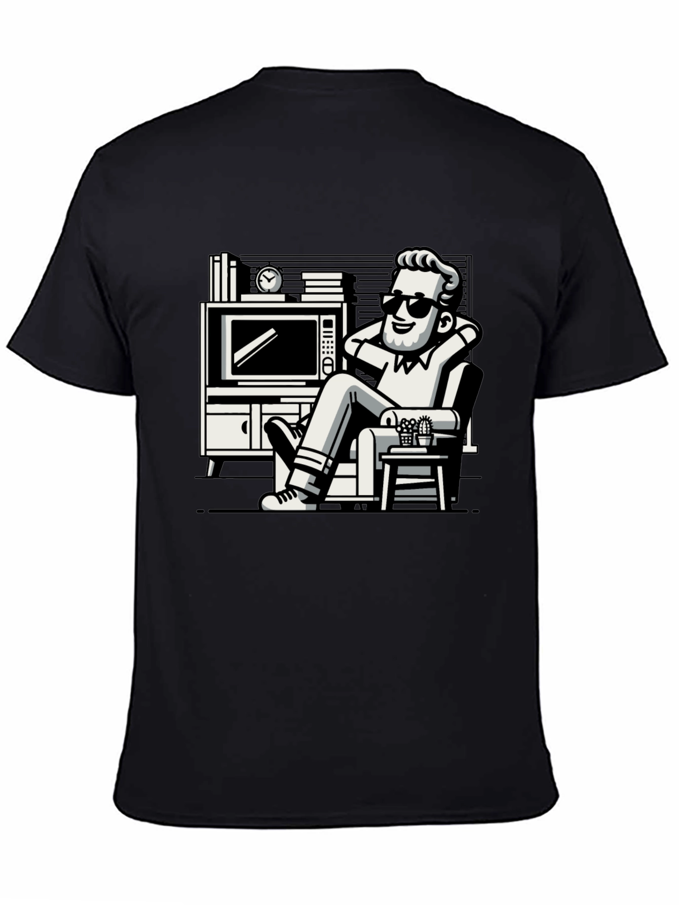 Relaxing Man Cartoon Graphic T-Shirt