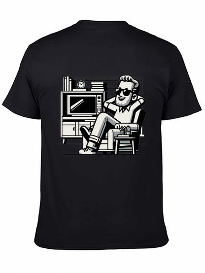 Relaxing Man Cartoon Graphic T-Shirt