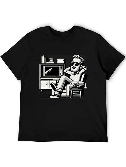 Relaxing Man Cartoon Graphic T-Shirt