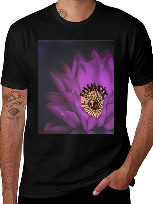 Lotus Blossom Graphic Tee - Modern Artistic Print