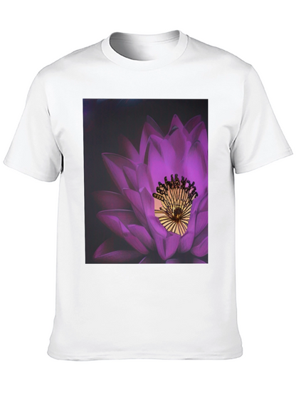 Lotus Blossom Graphic Tee - Modern Artistic Print