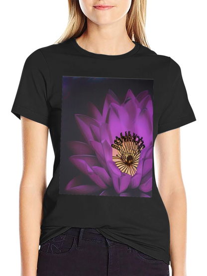 Lotus Blossom Graphic Tee - Modern Artistic Print