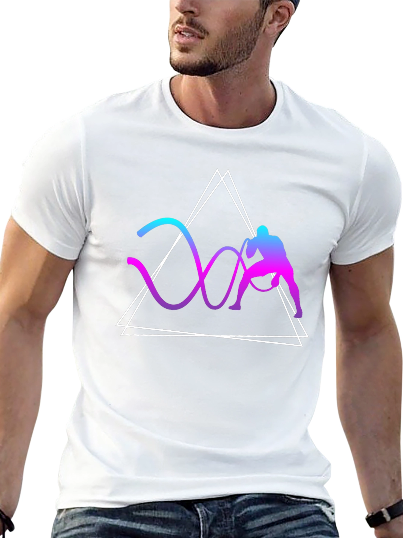Geometric Battle Rope Training Graphic Tee