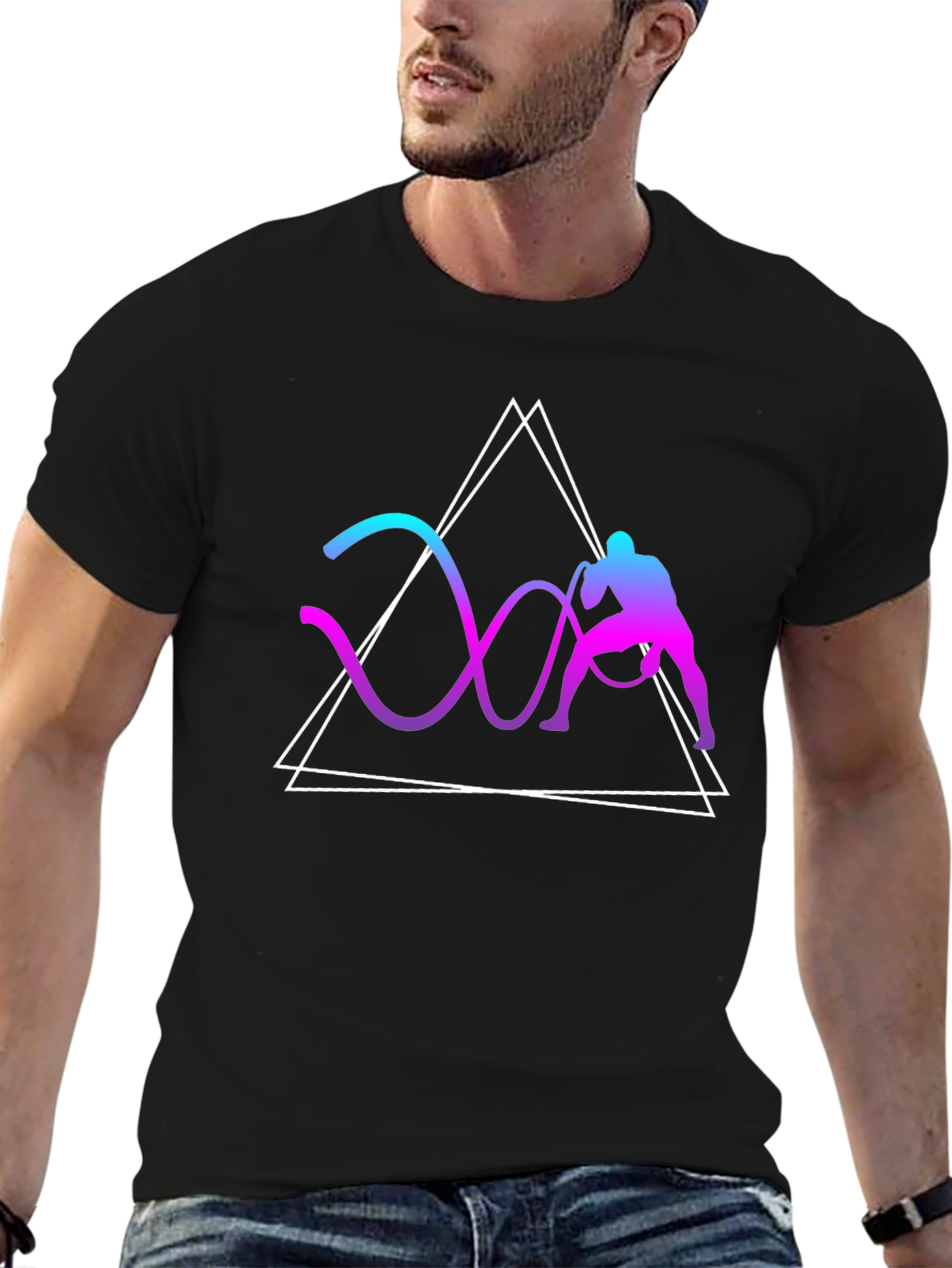Geometric Battle Rope Training Graphic Tee